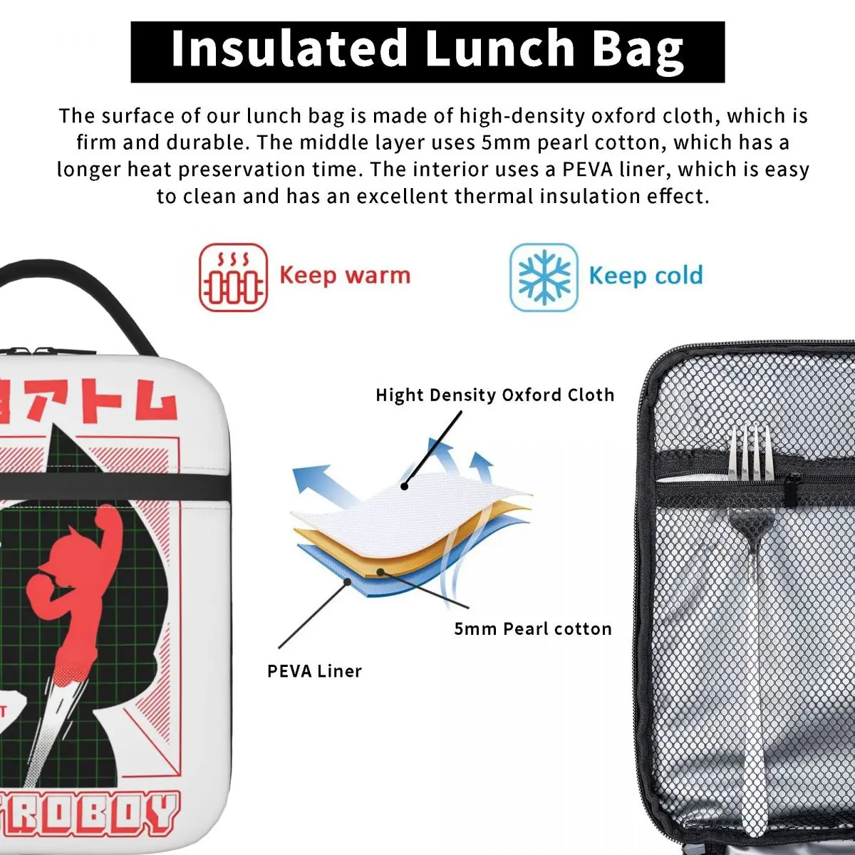 Герметичная сумка для ланча ASTROBOY с роботом герметичная мальчиков и девочек