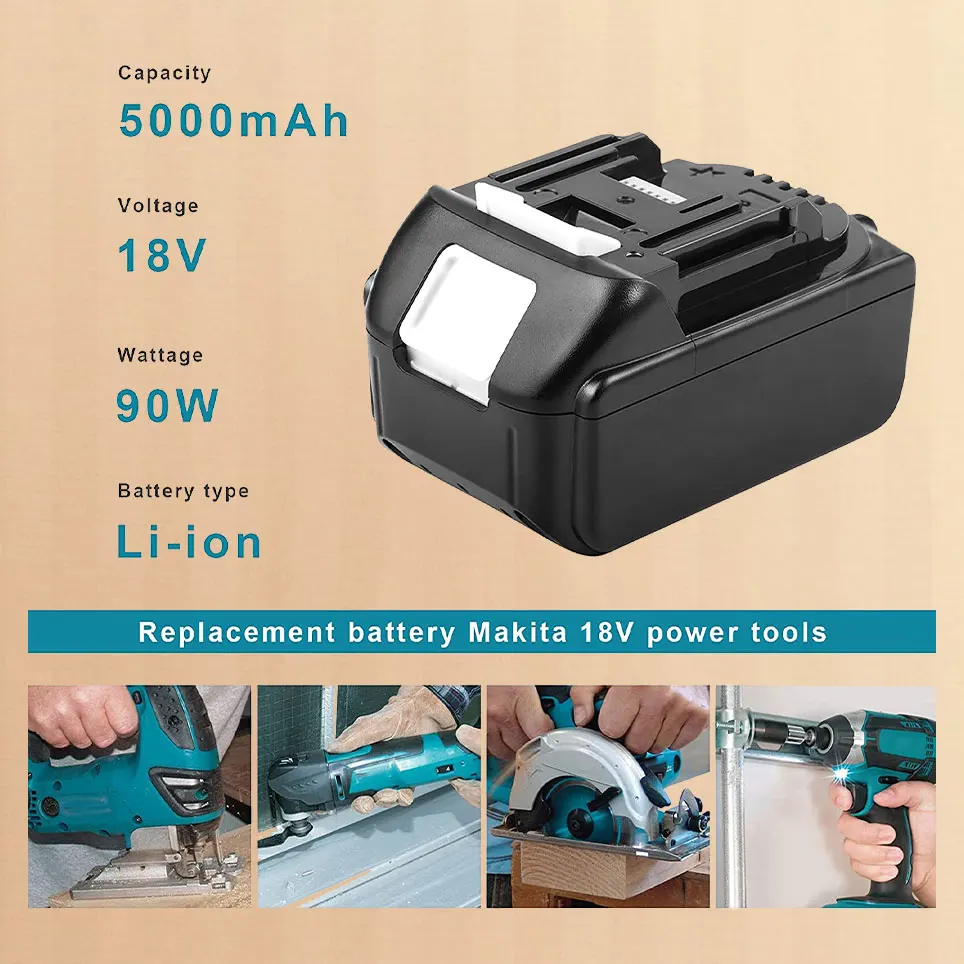 

2022 18V BL1850 spare battery LXT lithium ion for Makita BL1830 BL1840 BL1850B BL1860 cordless power tools
