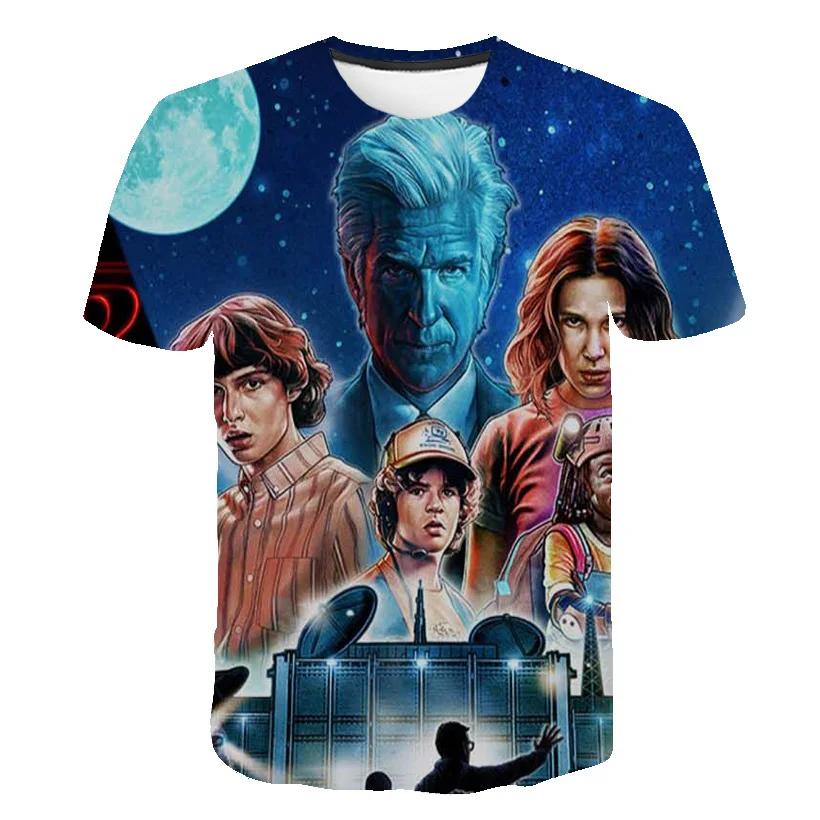 

3-14 Years Kids Baby Girls Popular Stranger Things 4 Print T-shirt Short Sleeve Kids Tops Children's Tops Hellfire Club Clothes