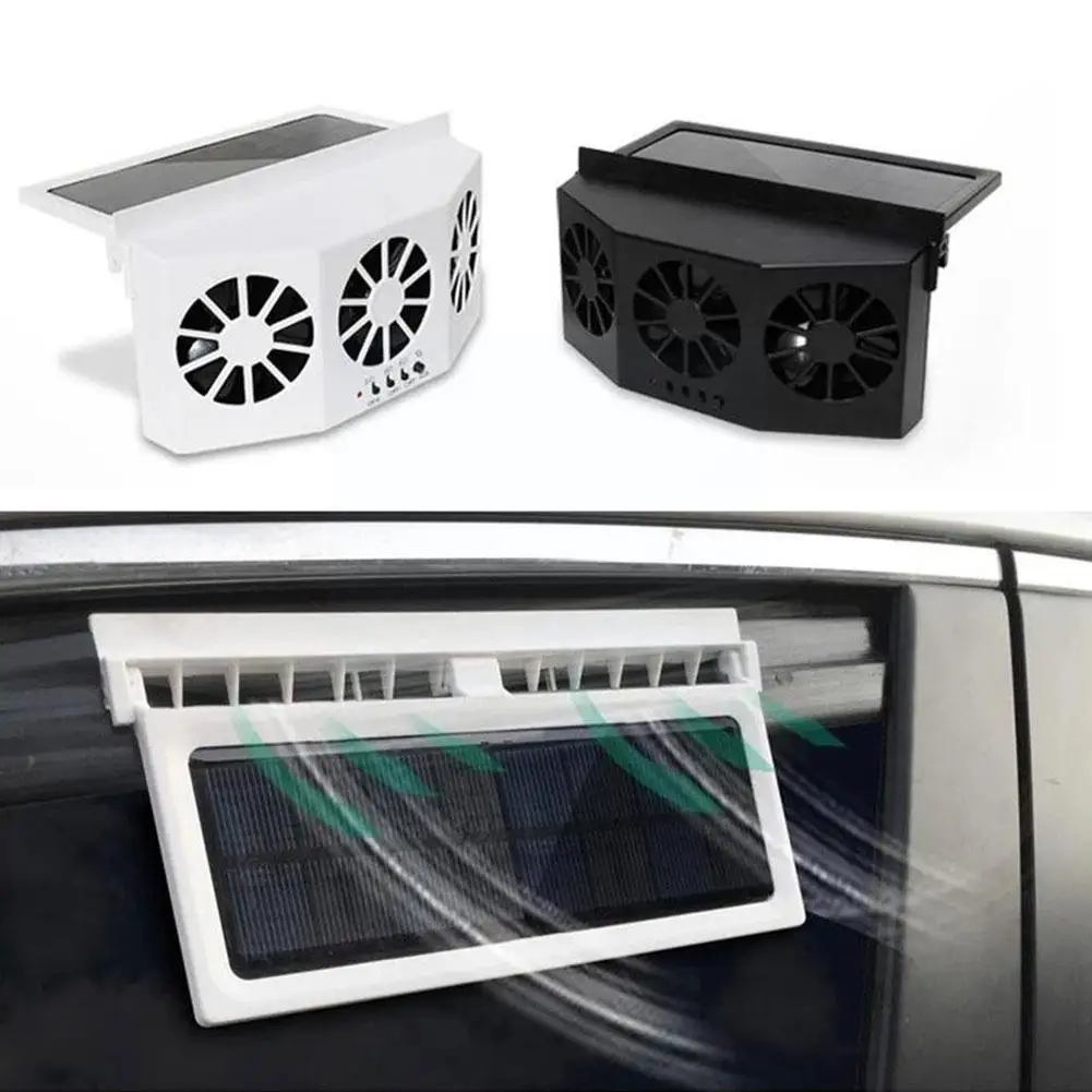 

Solar Car Cool Fan Cooler Air Vent Radiator 3 Heads Deodorization Circulation Air Accessories Car Ventilator D6D3