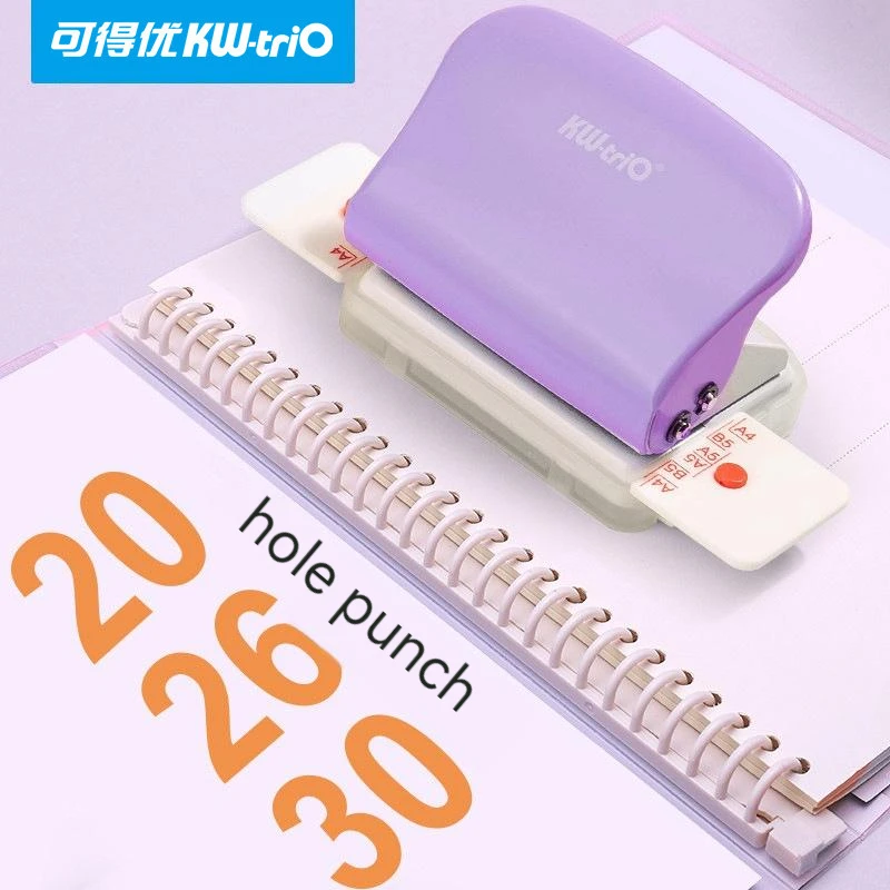 

KW-trio 6-Hole Paper Punch Handheld Metal Hole Puncher Capacity 6mm for A4 A5 B5 for Notebook Scrapbook Diary Binding 99H9