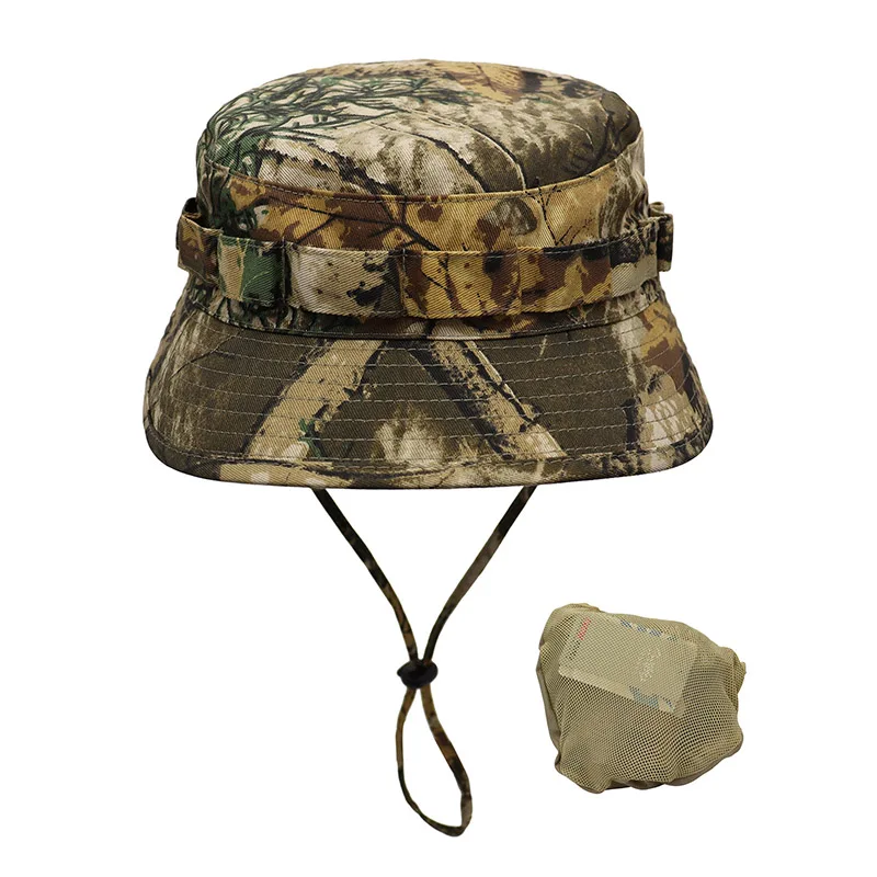 

Summer Tactical Hat For Men's Camouflage Outdoor Camping Mountaineering Hat Sunscreen Foldable Jungle Hunting Bucket Hat