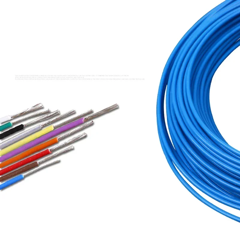 5 м/10 м ПТФЭ посеребренный провод 30AWG ~ 10AWG Высокая чистота OFC электронный HiFi аудио