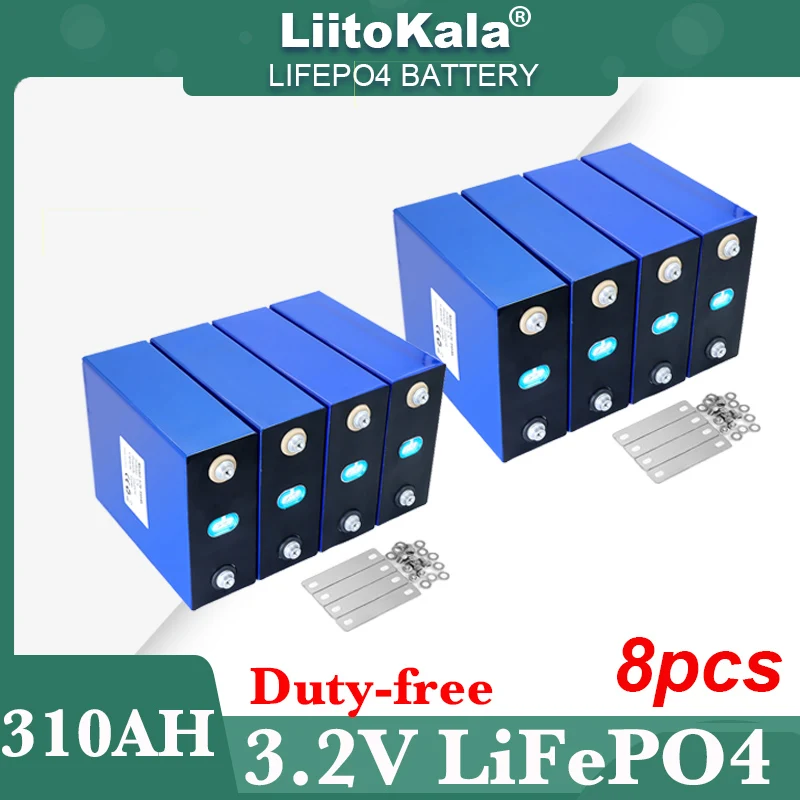 

4-8pcs 3.2V 310Ah Lifepo4 Rechargeable Battery Lithium Iron Phosphate for Travel Solar RV Cart Yacht Cell 12v 24v Cell Tax Free