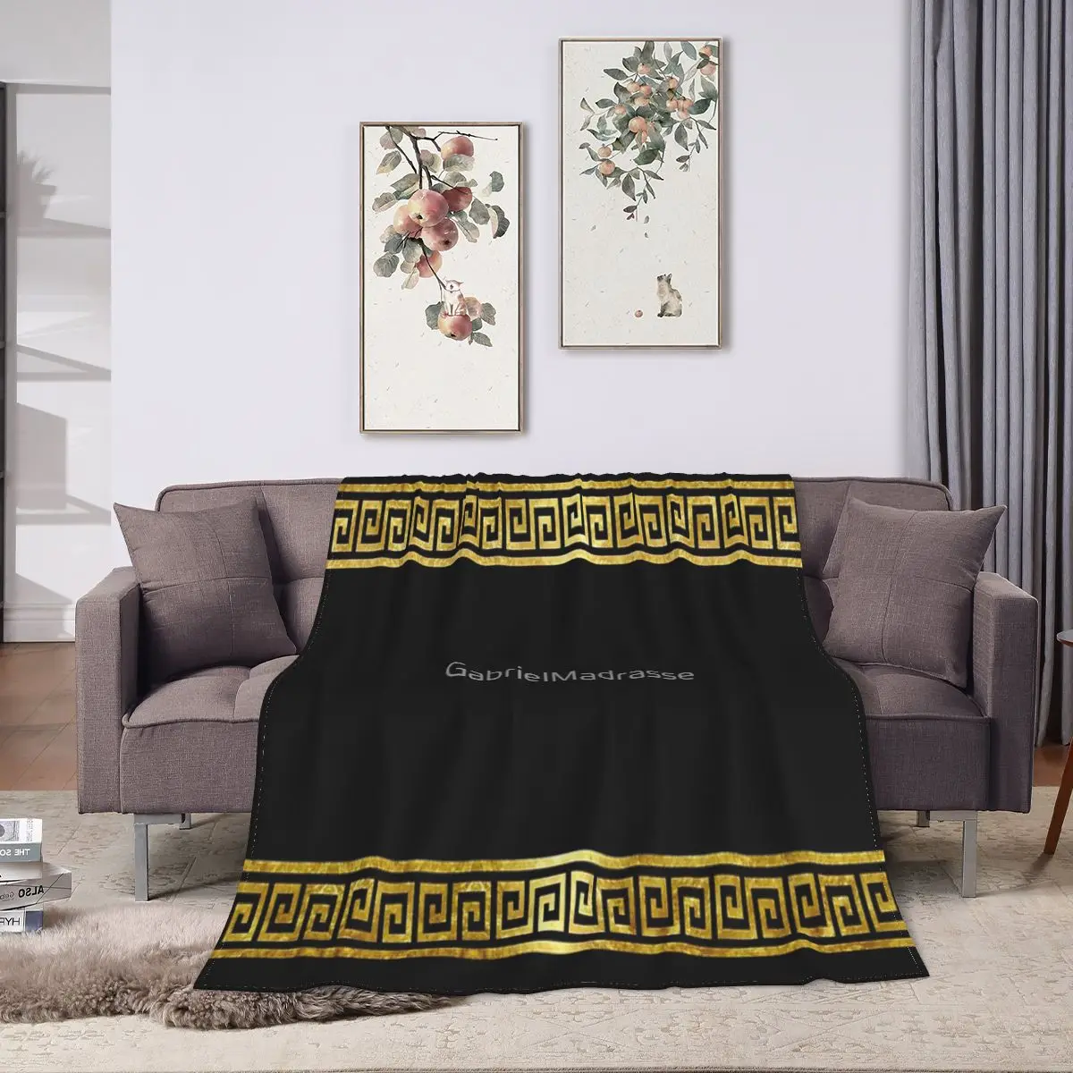 Ультрамягкое Флисовое одеяло 1695 с геометрическим рисунком в греческом стиле