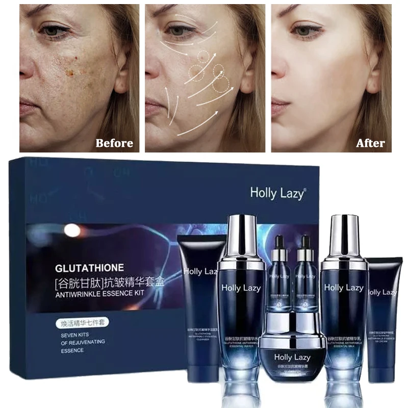 Anti-Wrinkle Seven-Piece Set Anti Aging Smoothes Fine Lines Deep Nourishment Brighten Skin Colour Powerful Repair Firming Lift