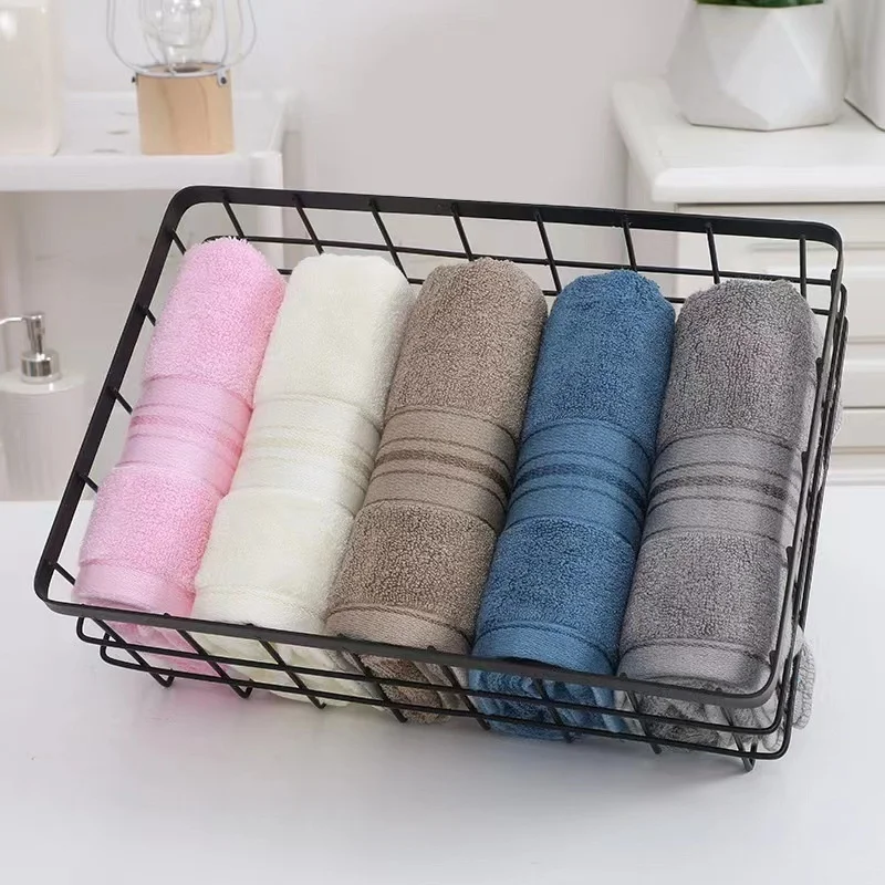 

Household plain bamboo fiber towel thickened 120g absorbent towel embroidery gift