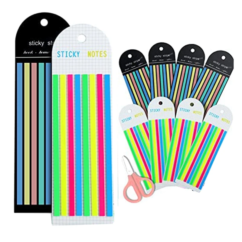 

1280 шт. прозрачная лента-хайлайтер, съемные наклейки-этикетки, для снятия книг, этикетки для страниц с ножницами