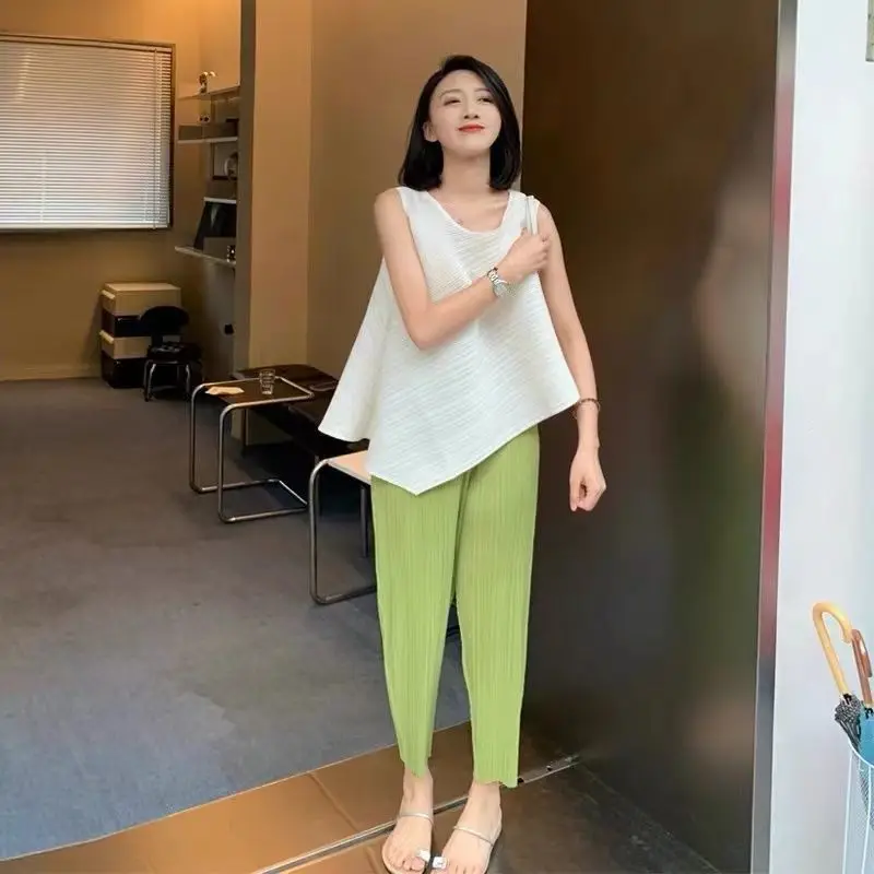 

Green casual fashion suit women's 2022 summer new light mature style women's small fragrance OL suit tank top women