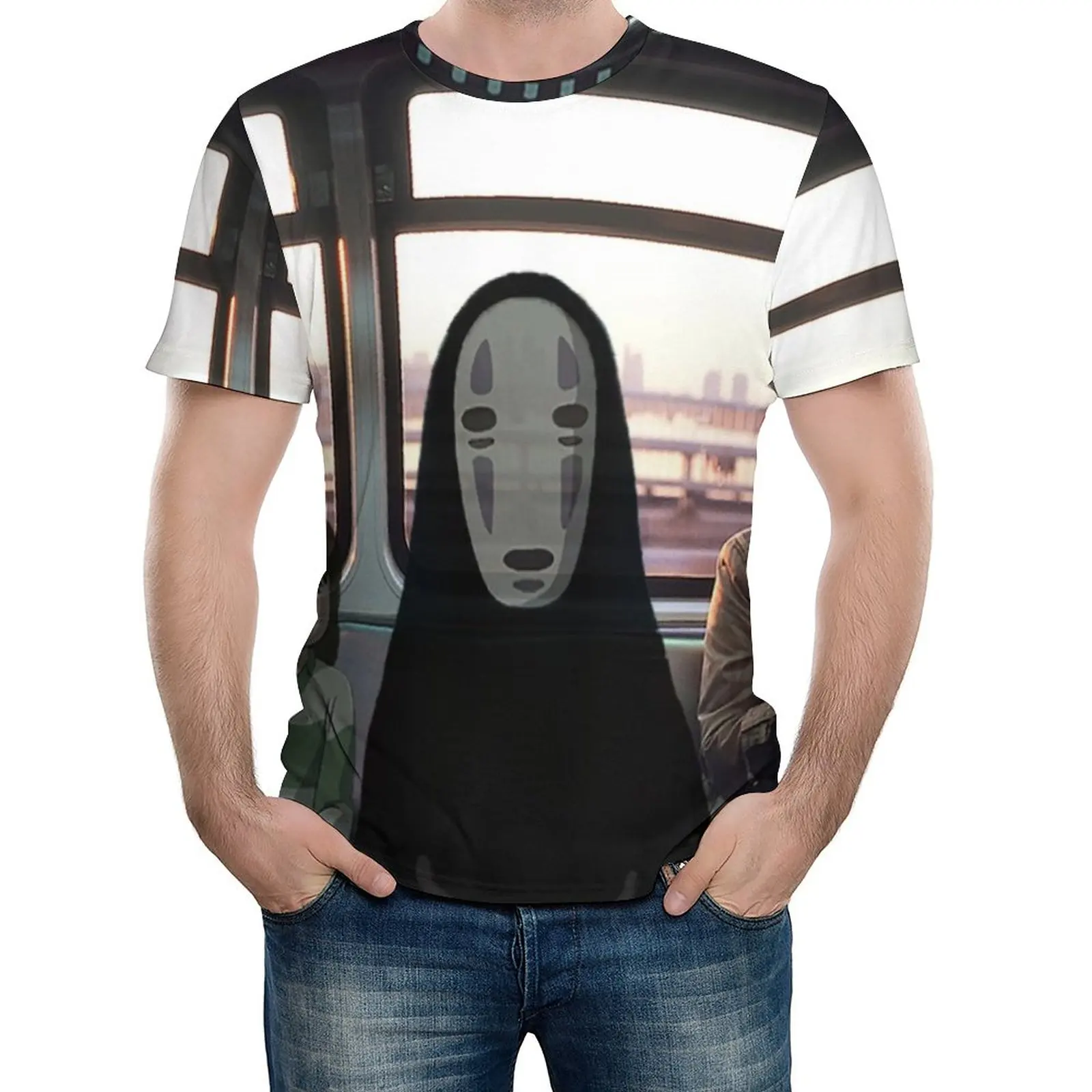 

Japanese Anime T-Shirt Manga No Face Novelty T Shirts Men Streetwear Tee Shirt Beach Short Sleeve Printed Clothing Big Size