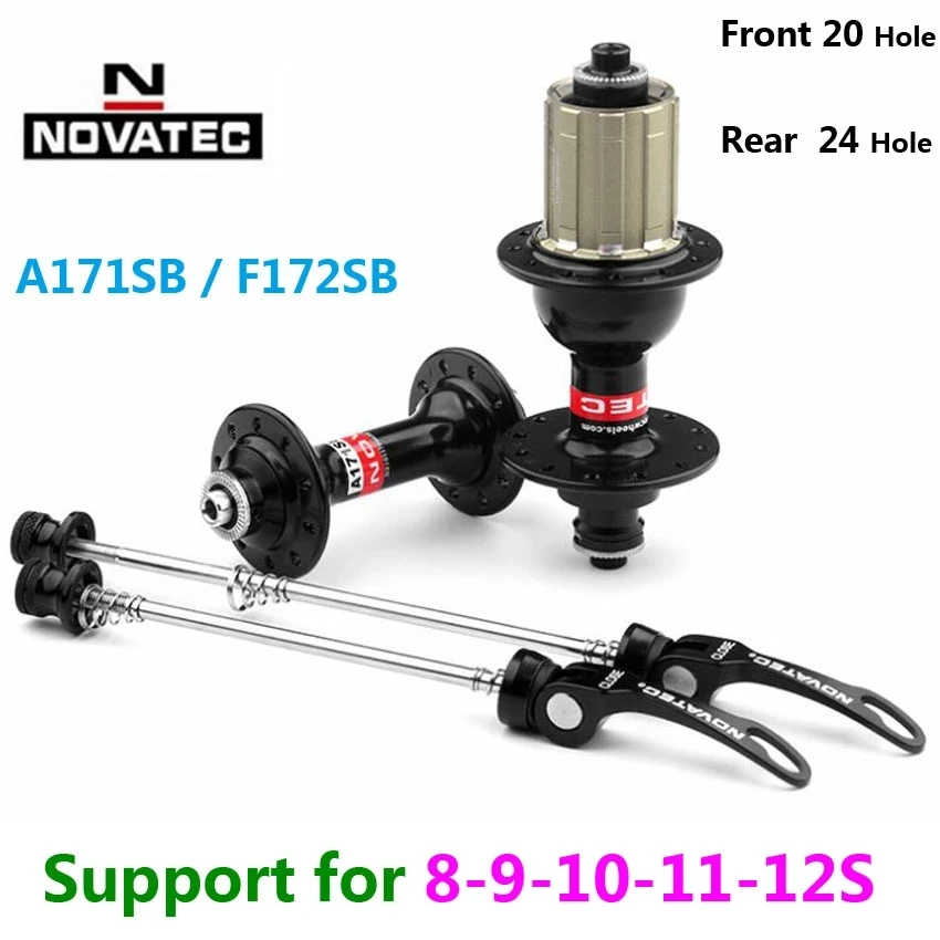 Novatec Hub A171SB/F172SB Road Bicycle Hub Front 20H/Rear 24H Quick Release Bike Hub Disc 4 bearing used for 8-9-10-11-12 speeds