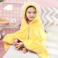 childrens bath towel hooded cloak coral fleece material water absorbing and quick drying bath towel blanket childrens cloak
