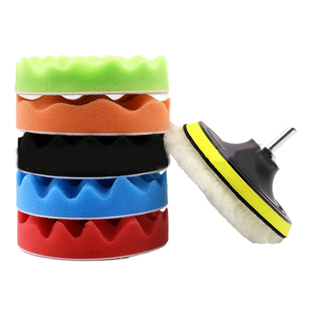 

8pcs Polishing Pad 5inch Buffing Wheel Drill Sponge Wool Foam Grinding Pad Kit For Car Waxing Cleaning Polisher Angle Grinder