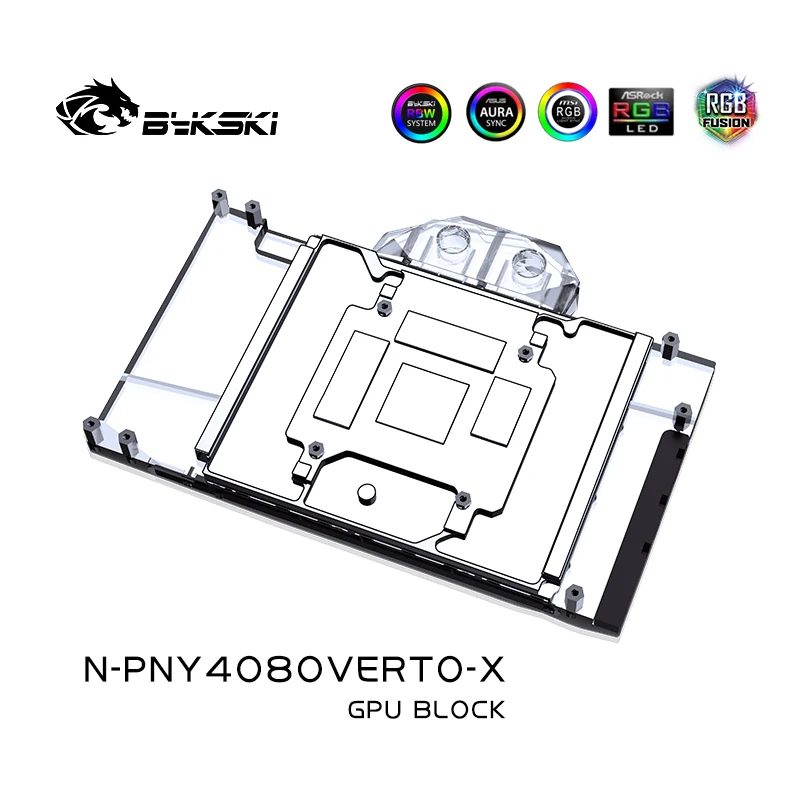 Водяной блок графического процессора Bykski 4080 для PNY RTX 16 ГБ XLR8 Gaming VERTO EPIC X AGRB OC