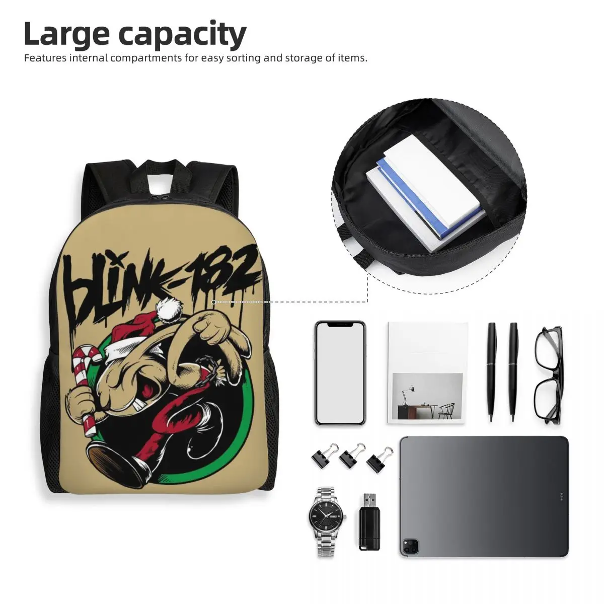 Пользовательский панк-рок забавный рюкзак для ноутбука B-Blinkes 182 женский и мужской