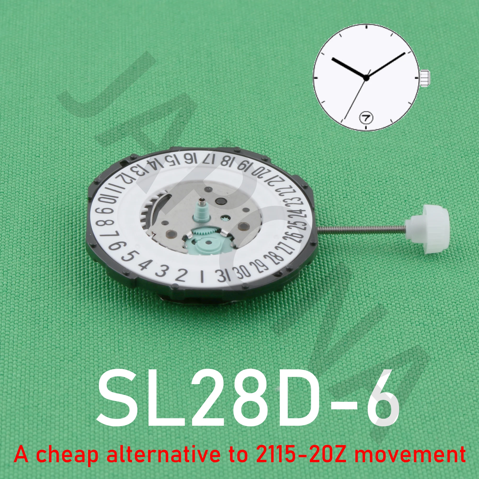 china sunon sl28  SL28-6 Quartz Movement Replacement Three Hands Calendar Date A cheap alternative to 2115-20z movement