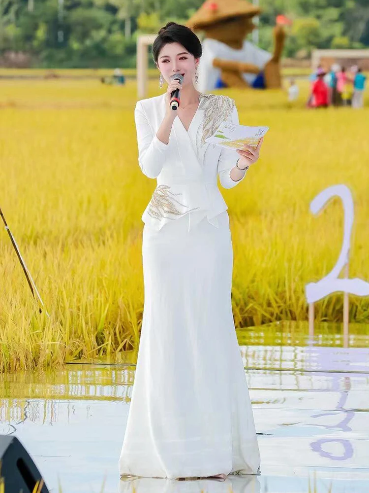 Высококлассное вечернее платье для хозяев легкое роскошное темпераментное