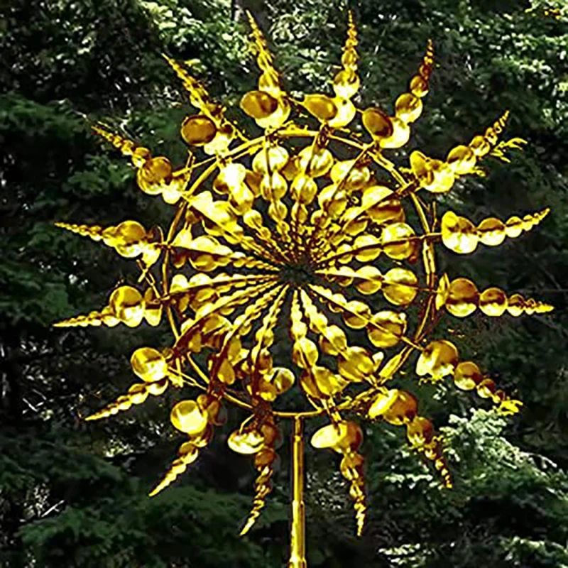 

Creative Metal Windmill 3D Wind Powered Kinetic Metal Wind Spinner Rotating Windmill For Outdoor Lawn Home Garden Decor Gifts