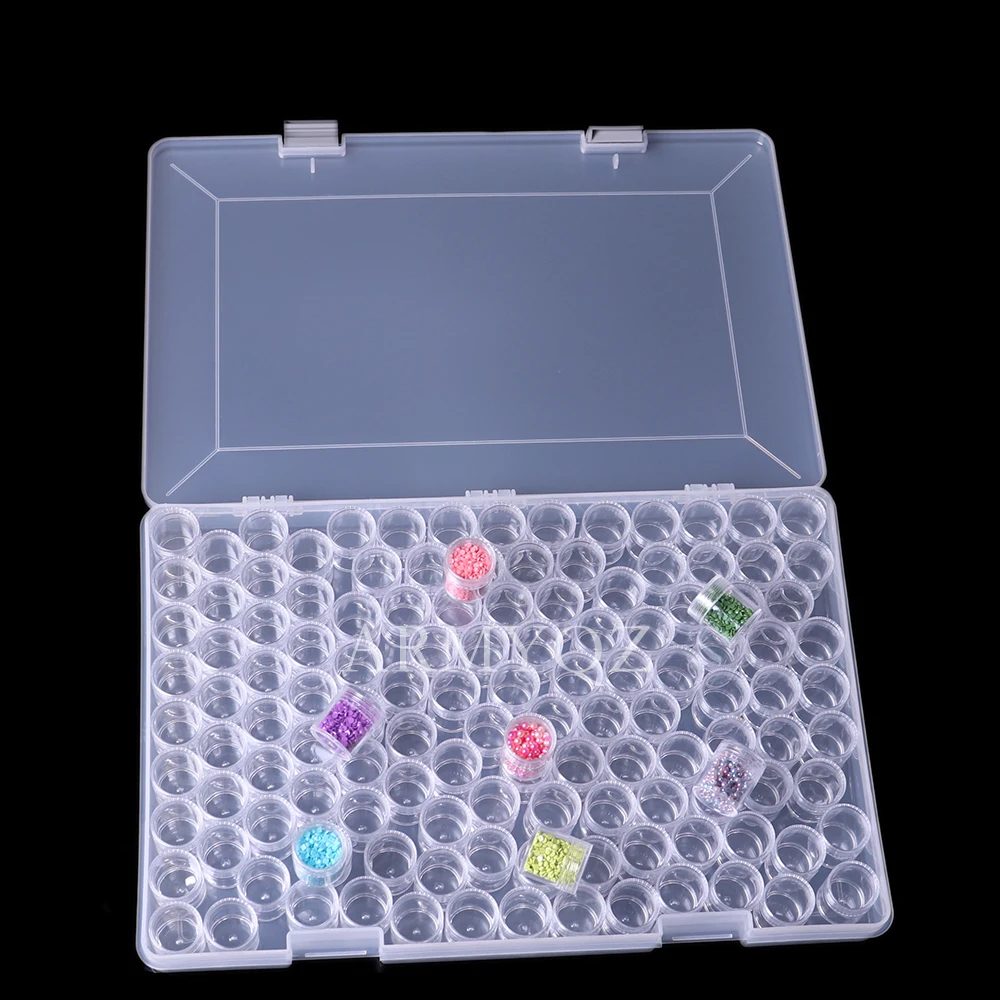 

2023 Новинка 120 бутылочки коробка для хранения алмазной живописи с портативным контейнером для хранения бисера аксессуары для вышивки 5D Moasic и...