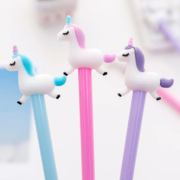 

Cute cartoon jumping unicorn neutral pen creative students examination black water signature gel pen office stationery