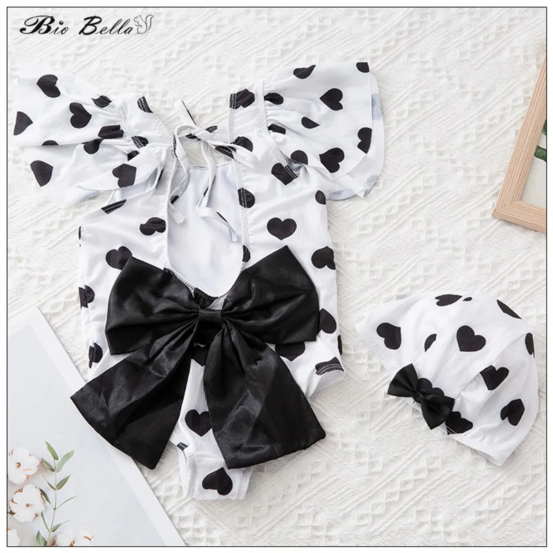 

Купальник принцессы с большим бантом, Летняя женская одежда для вечеринки, женское бикини для маленьких девочек, милая шляпа, детская одежд...