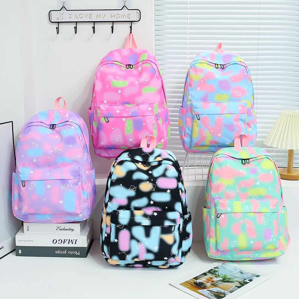 

3pcs/set Casual Daypack Large Capacity Fashion Women Nylon Work Rucksack Adjustable Strap School Knapsack for Work School Travel
