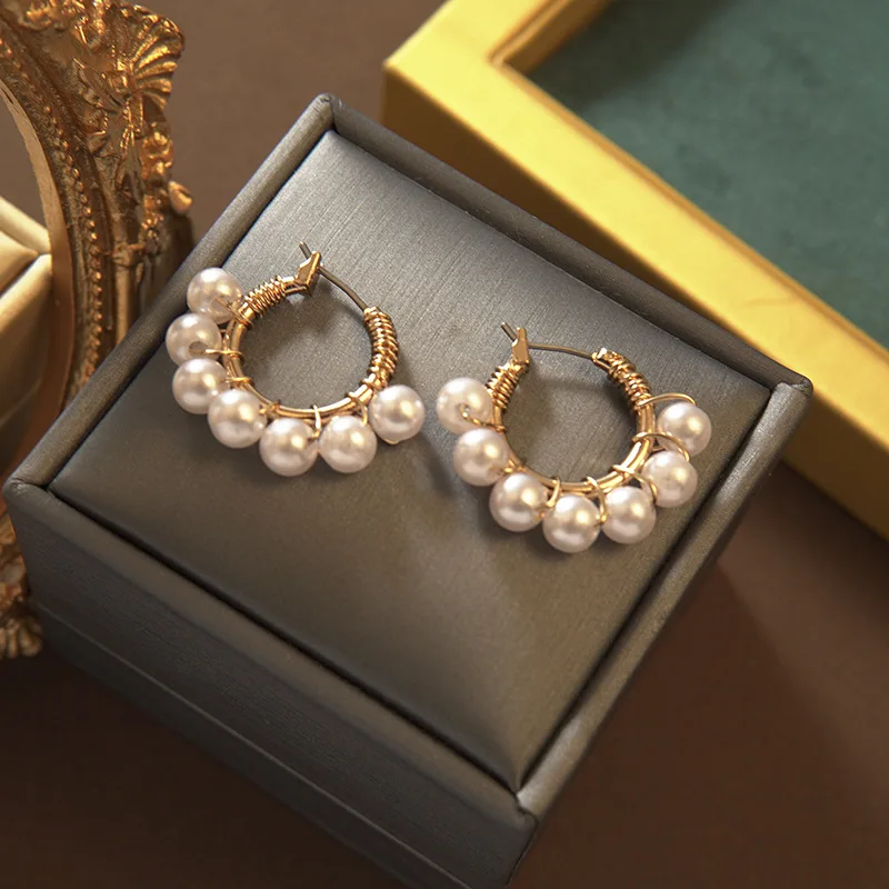 

Handmade Item Pearl Earrings - Nickel-Free Metal And Gold Filled White C Shade Earrings Stock