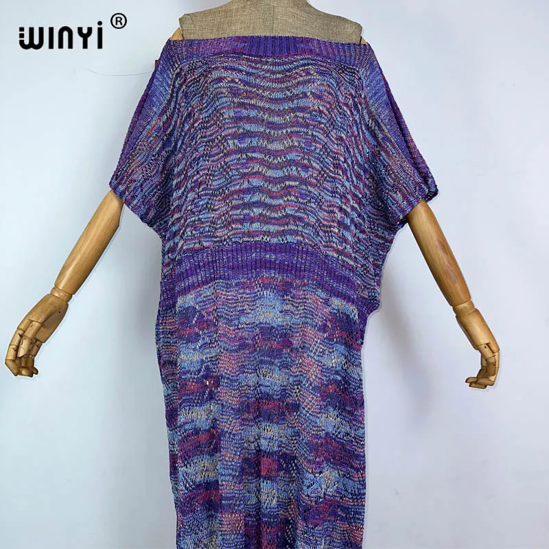 Трикотажное летнее сексуальное платье WINYI с принтом в стиле бохо элегантная