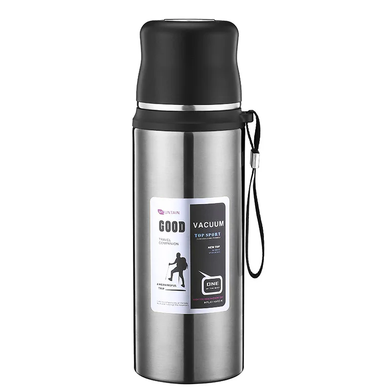 New 304 Stainless Steel Vacuum Flask with Handle Sports Outdoor Water Bottle Large Capacity Portable Handy Cup