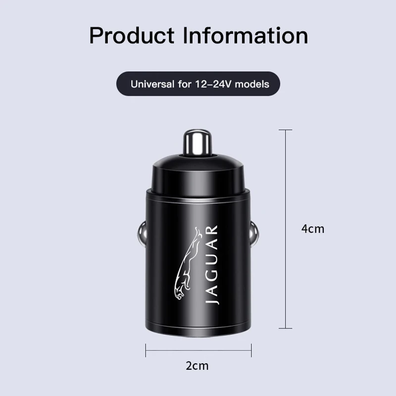 

Автомобильное зарядное устройство USB Type-C, 100 Вт, быстрая зарядка прикуривателя для Jaguar XE XF XJ F-Type F-Pace XKR XEL XFL S F XK XJL XJ6 XJS XFR