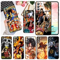 hot anime one piece luffy for samsung galaxy s22 s21 s20 fe ultra pro lite s10 5g s10e s9 s8 plus black soft capa phone case
