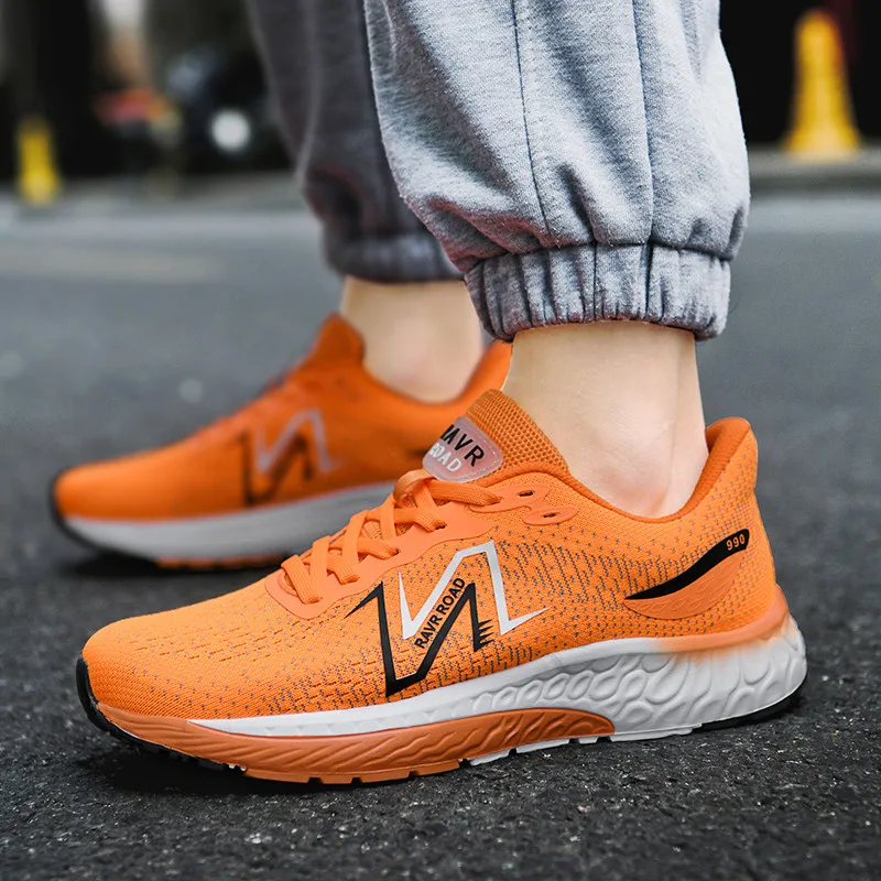 Original Men's Sports Sneakers Orange Color Running Shoes for Men High Quality Casual Shoes Male Free Shipping Gym Training