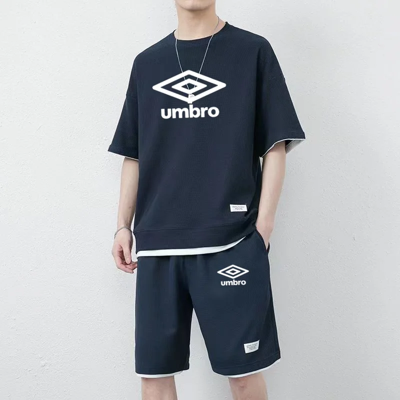 

2023 new summer men's fashionable Sportswear jogging T-shirt set street beach shorts+T-shirt set casual men's sportswear