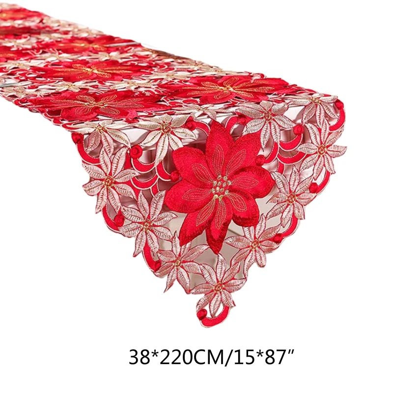 

Red Poinsettia Winter Table Place Mats for Christmas Dinner Christmas Table Non-Slip and Insulation Household Kitchen