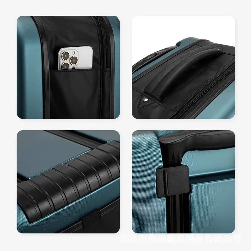 24 Inches Female Large-capacity Front Opening Business Travel Suitcase Universal Wheel Password Trolley Case Foldable Luggage