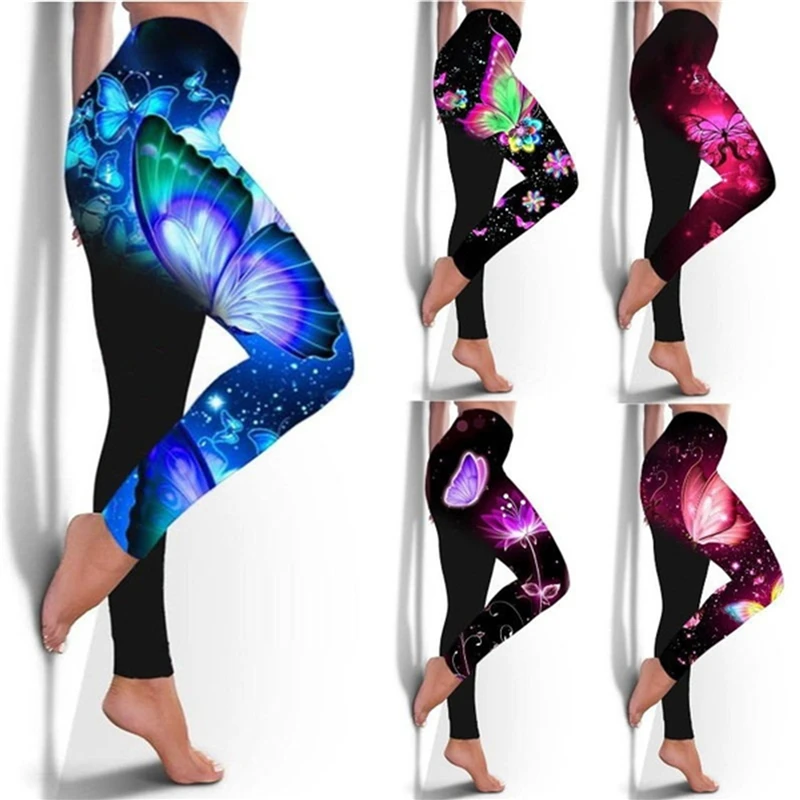 

Fashion Butterfly Print Women Leggings Fitness Ladies Leggings Sporting Leggings Jogging Elastic Slim Pants Leggings Mujer
