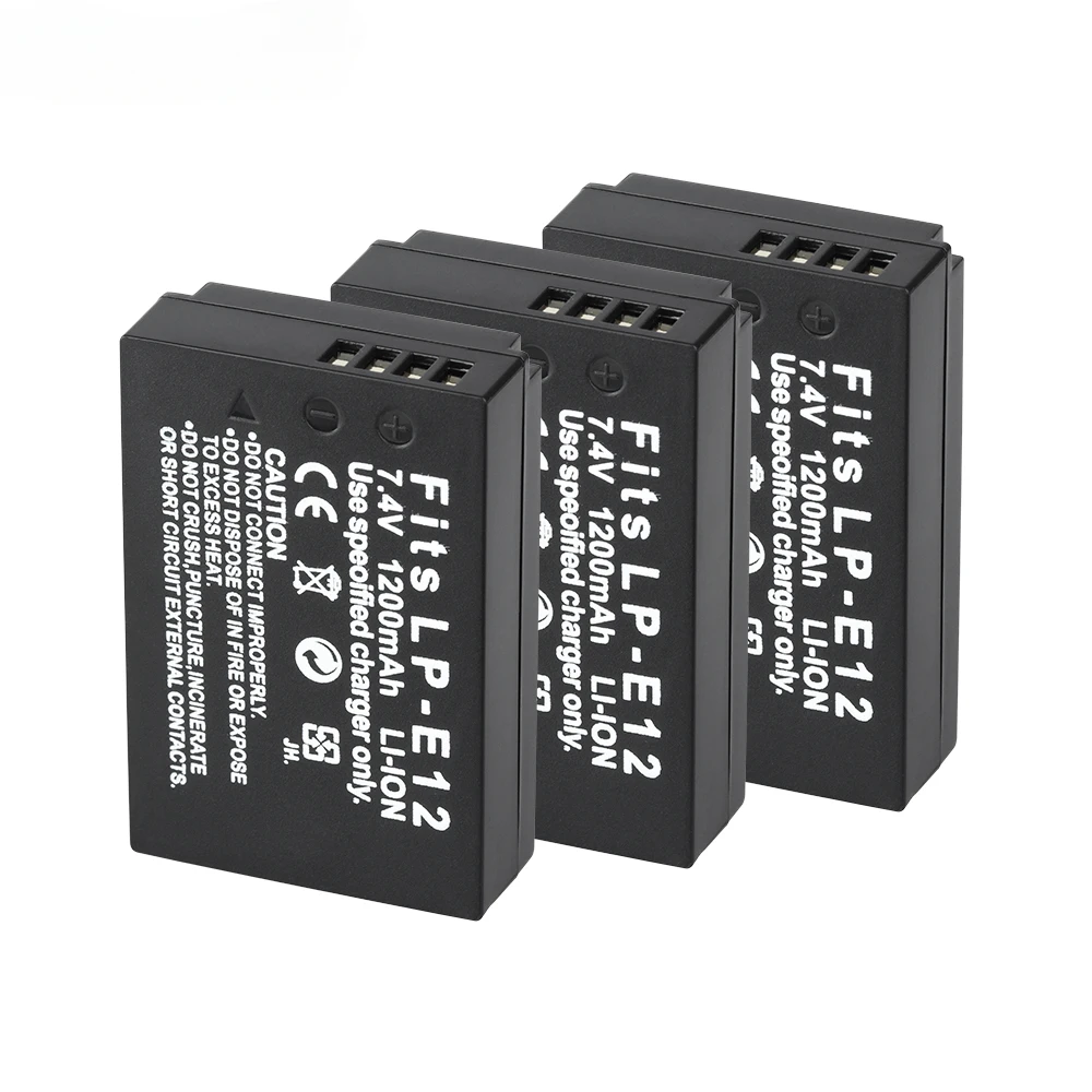 

Camera Battery LP-E12 LPE12 LP E12 for Canon Rebel SL1 100D Kiss X7 EOS-M EOS M M2 EOS M10 M50 M100 1200mAh Batteries