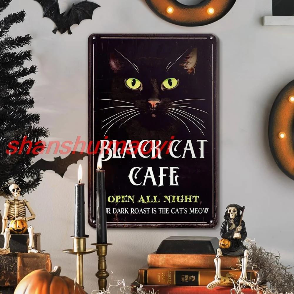 Металлическая вывеска YOYI ART Винтаж Черный Кот