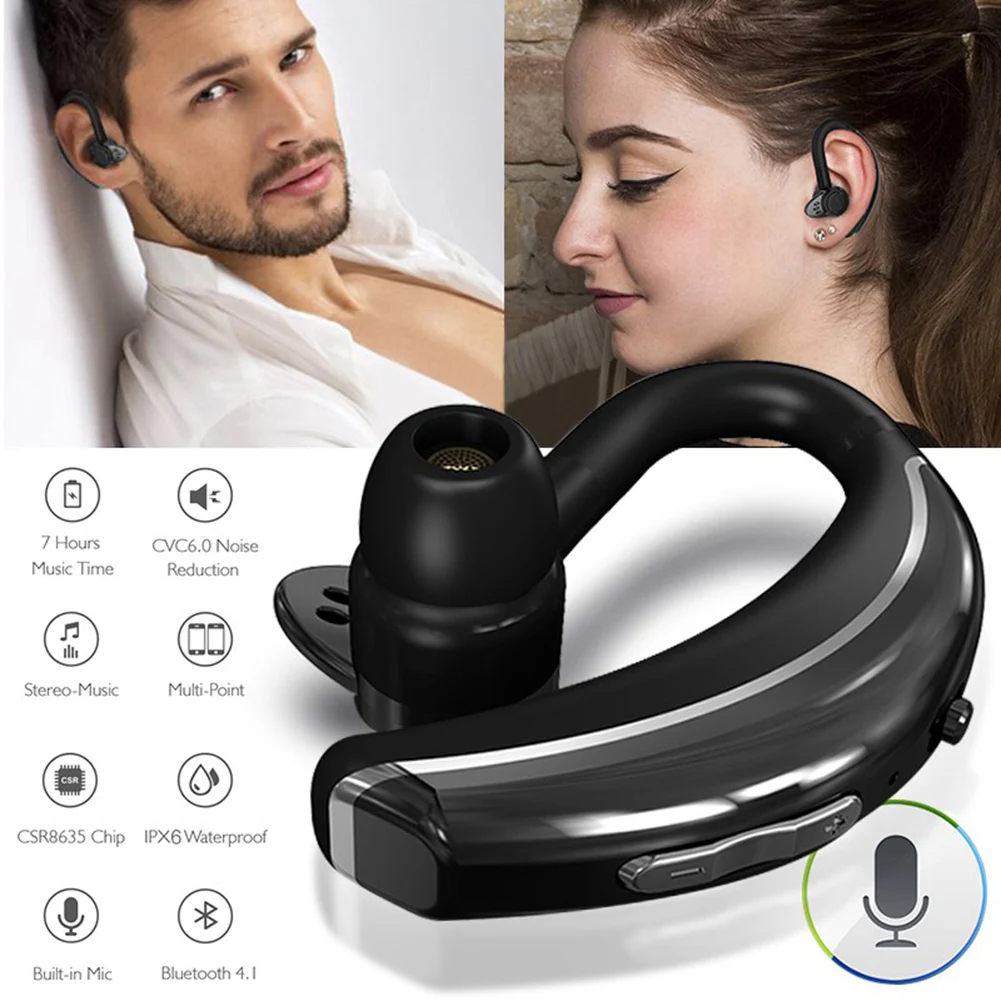 

Беспроводная Bluetooth-гарнитура Q8 с микрофоном и голосовым управлением