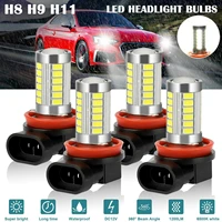4pcs h8 h9 h11 led fog light bulbs 12v headlight kit highlow beam fog driving bulbs 6500k xenon white waterproof light bulbs