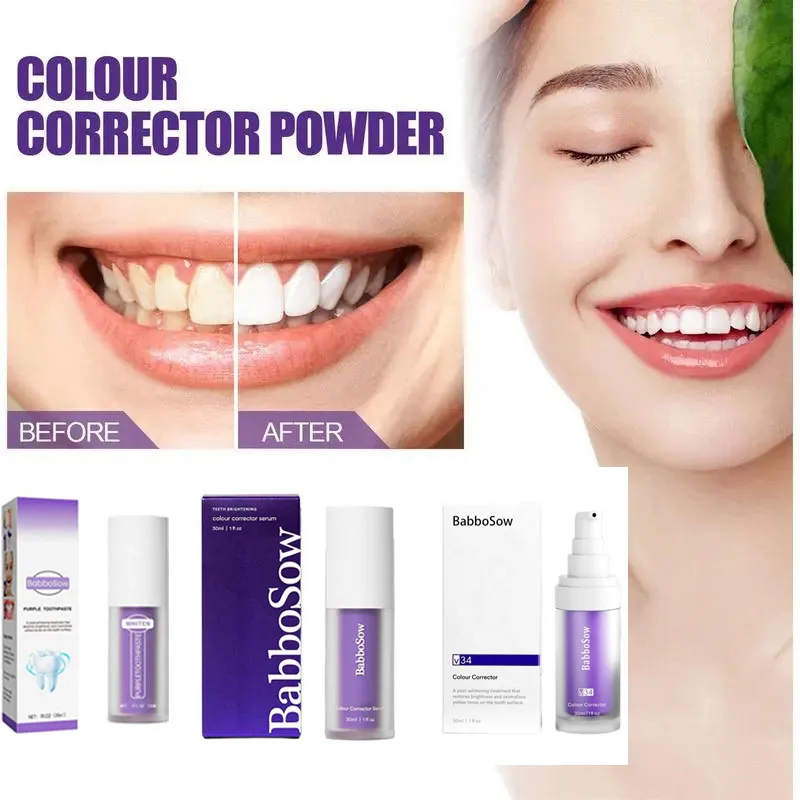 

V34 Whitening Toothpaste Deep Cleaning Stains Tooth Colour Correcting Gel Oral Hygiene Care Products 30ml