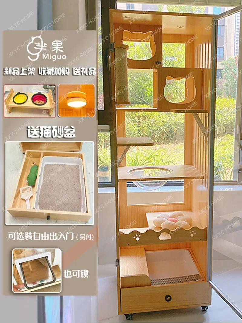 Вилла с туалетом Встроенный бытовой кошачий домик Подвесная чаша для кошек