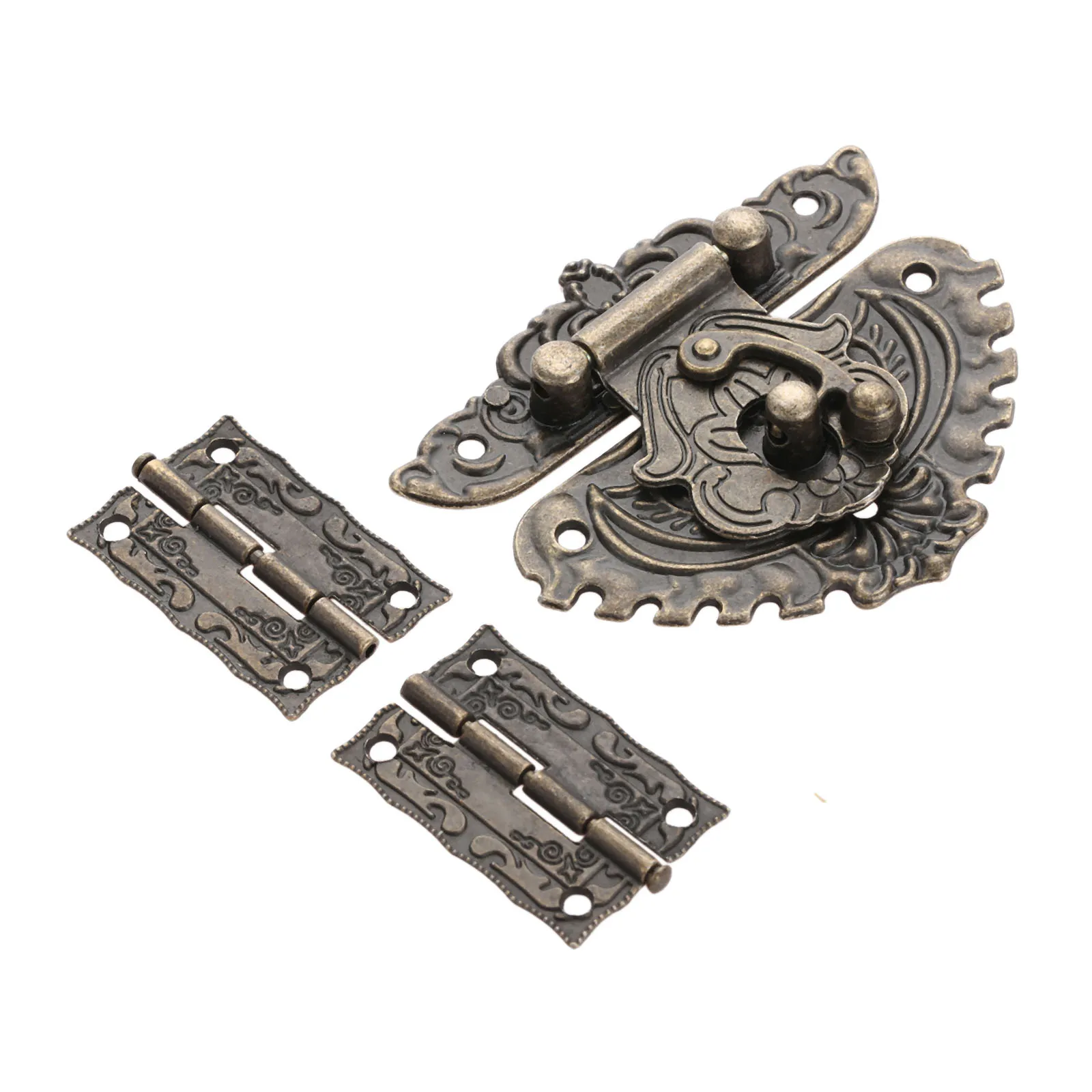 

1 шт., ретро-замок, защелка, застежка, замок для коробки с 2 петлями и винтами для коробки, набор для мебельного шкафа, деревянная шкатулка для драгоценностей