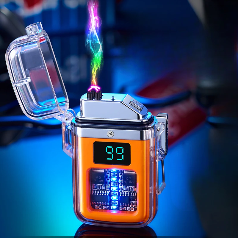 Новая прозрачная импульсная плазменная зажигалка с двойной дугой уличная