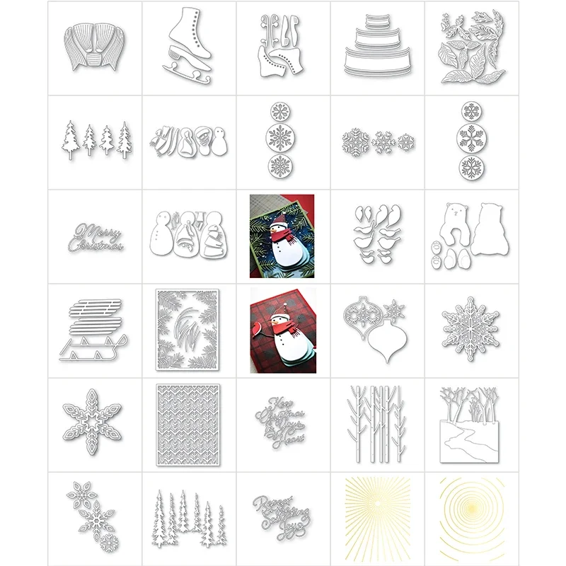 2022 Новая Рождественская серия Снеговик Лыжная кувалка узкая сосна Снежинка