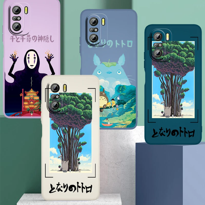 

The Comfort of Hayao Miyazaki Anime For Xiaomi Redmi K50 K40 10X 10 9T 9AT 9A 9C 9 8A 8 7 6A Gaming Pro Liquid Rope Phone Case