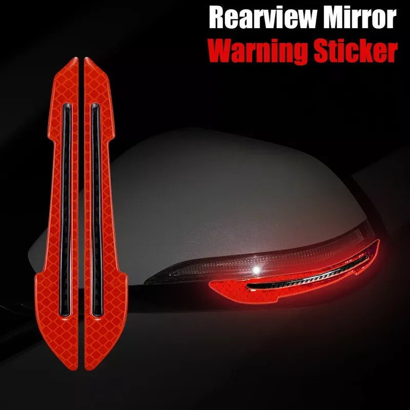 Reflective Anti-collision Stickers Rearview Mirror Door Handle Decals Protector Auto Night Safety Warning Reflector Markers