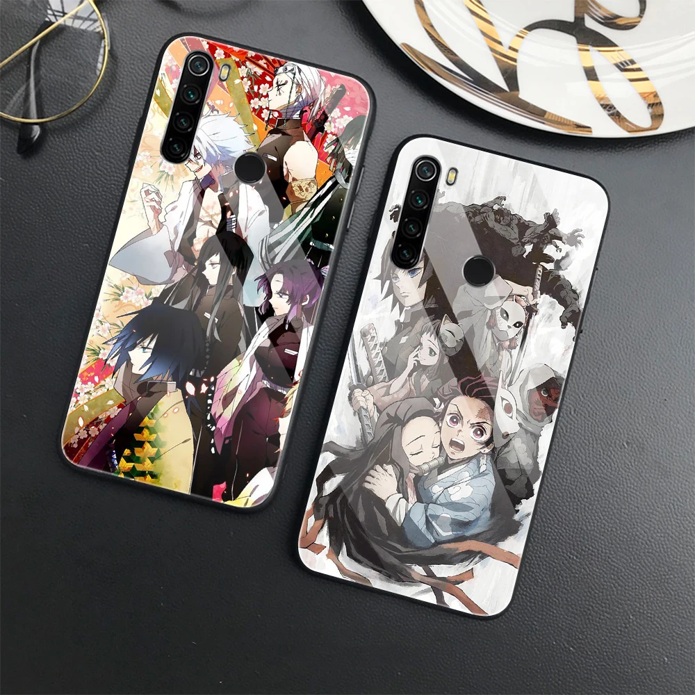 

Demon Slayer Phone Case for Redmi 9A 9C 9T Note 11 11S 5G 6 7 8 9 10 Pro Max 9S 6A 7A 8A 8T Anime Tempered Glass Cover Capas