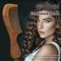 private custom logo pure natural sandalwood comb wide tooth anti static massage combs for women hair tools