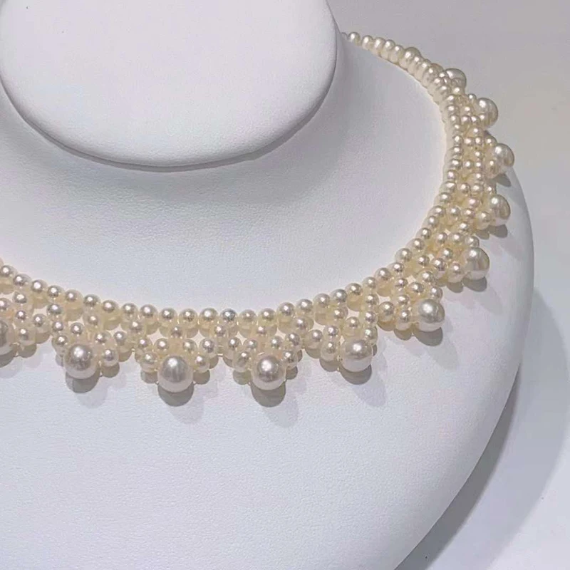 Женское Ожерелье из натурального пресноводного жемчуга 14 к